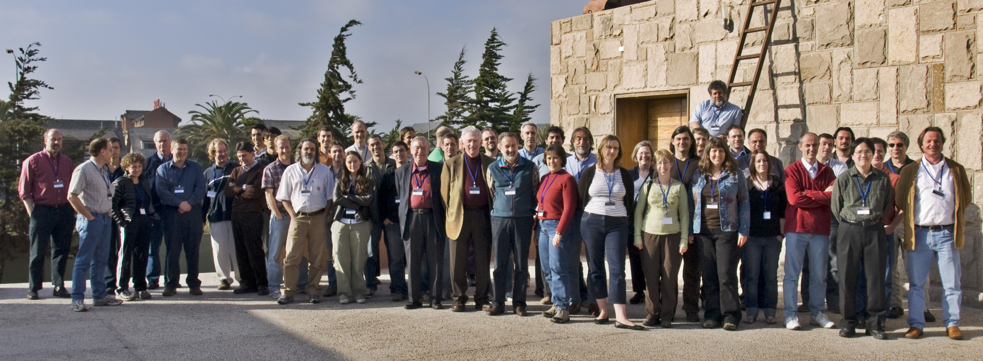 The collaborating astronomers of the Dark Energy Survey at a group meeting in la Serena, Chile. (Not a pipe to be seen!)