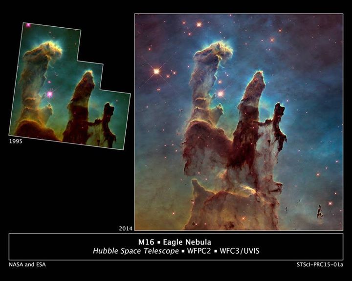Hubble 25th anniversary image of the Pillars of Creation